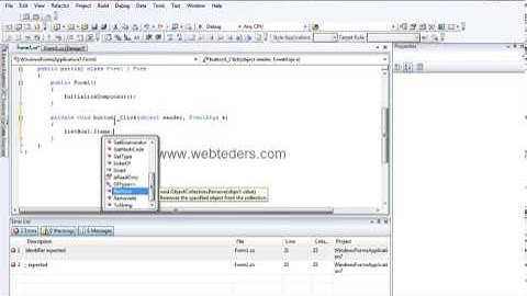 C# Listbox Veri Eklemek Ve Silmek - C # SHARP DERSLERİ