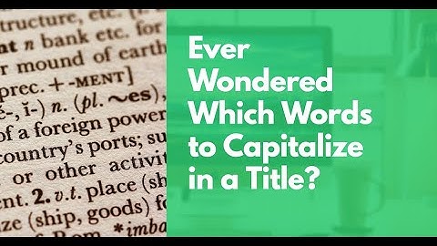 Ever Wondered Which Words to Capitalize in a Title? Use Capitalize My Title