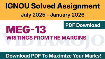 IGNOU MEG 13 Solved Assignment 2025-26 PDF Download