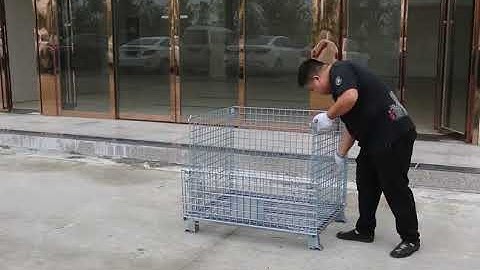 Foldable Metal Galvanized Wire Mesh Container