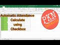 How to calculate attendance automatic in excel using checkbox excel tips 