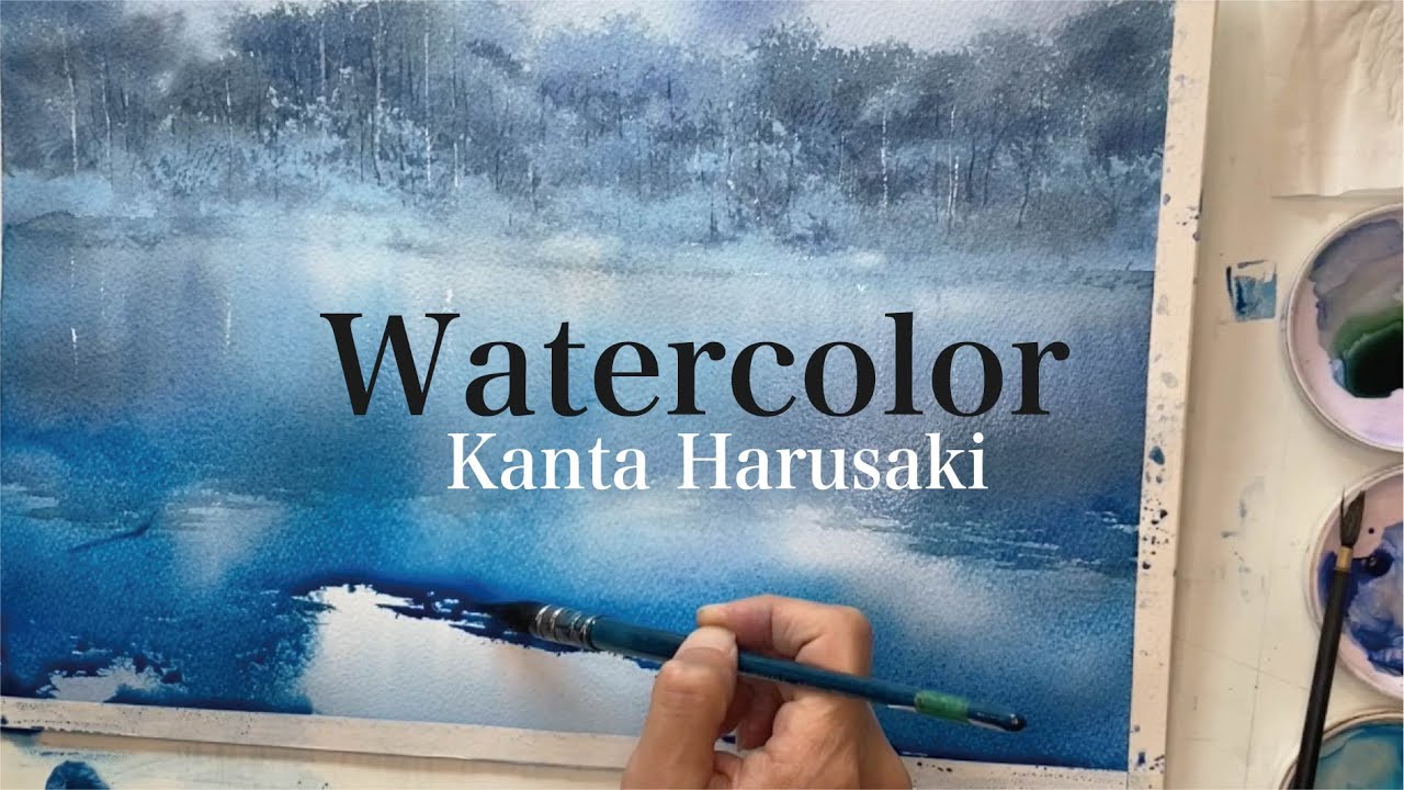 129】 漁港を描く 藤森水彩画 watercolor:Draw a fishing port