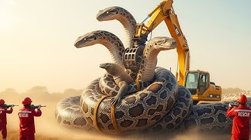 Brave Heroes Save Greedy Monitor Lizard from Dangerous Giant Mutant Python’s Attack🦎🐍