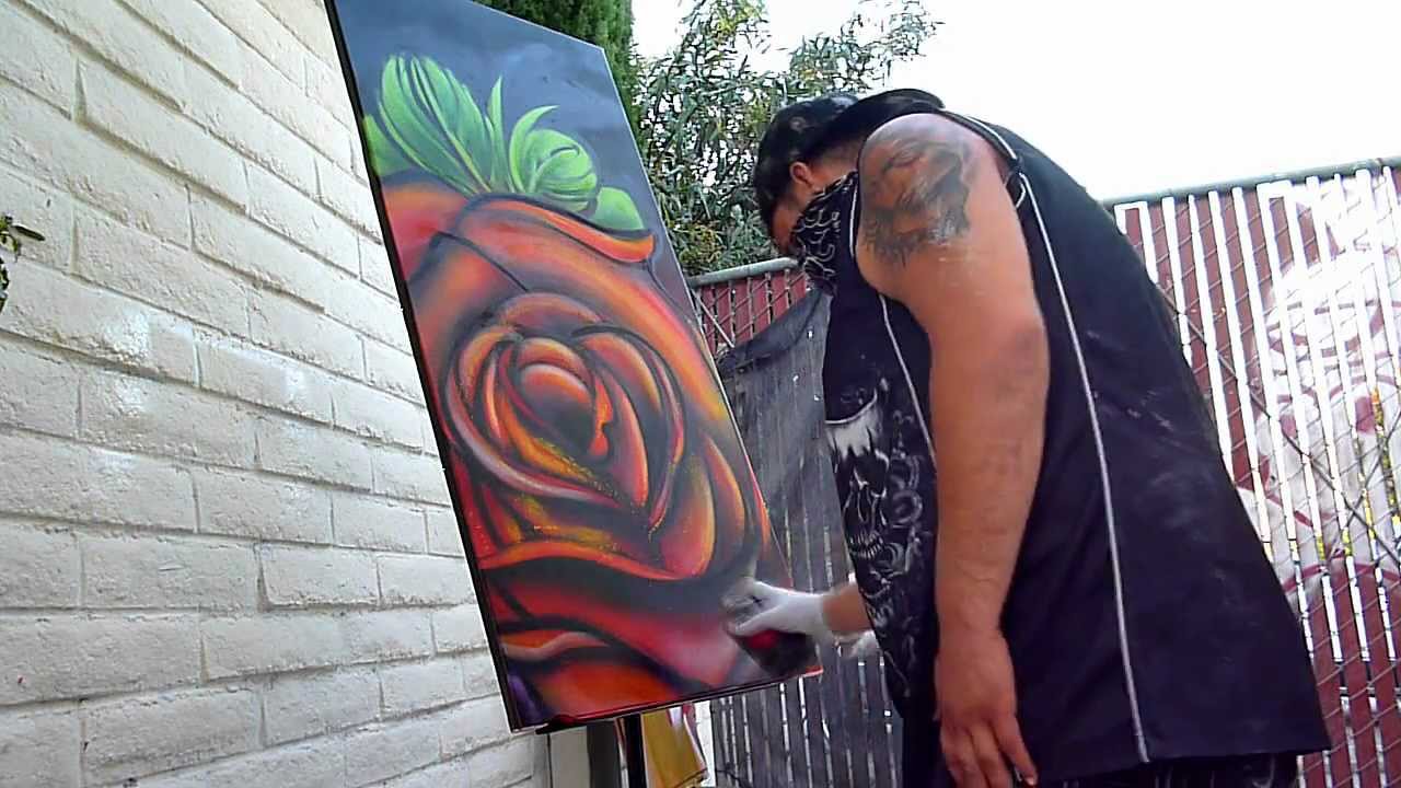SKAN ARTS SPRAY PAINTING A ROSE