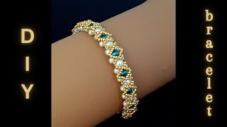 How to make a beaded bracelet for an elegant outfit. DIY diamonts bracelet