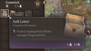 Reading Soft Letter from Gomwick - Baldur's Gate 3 screenshot 2