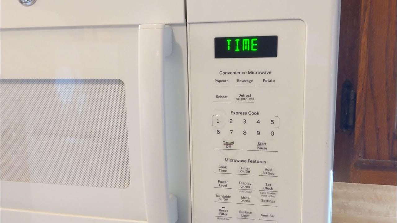 How to set the clock on a GE microwave oven Model # JVM6172DKWW - YouTube
