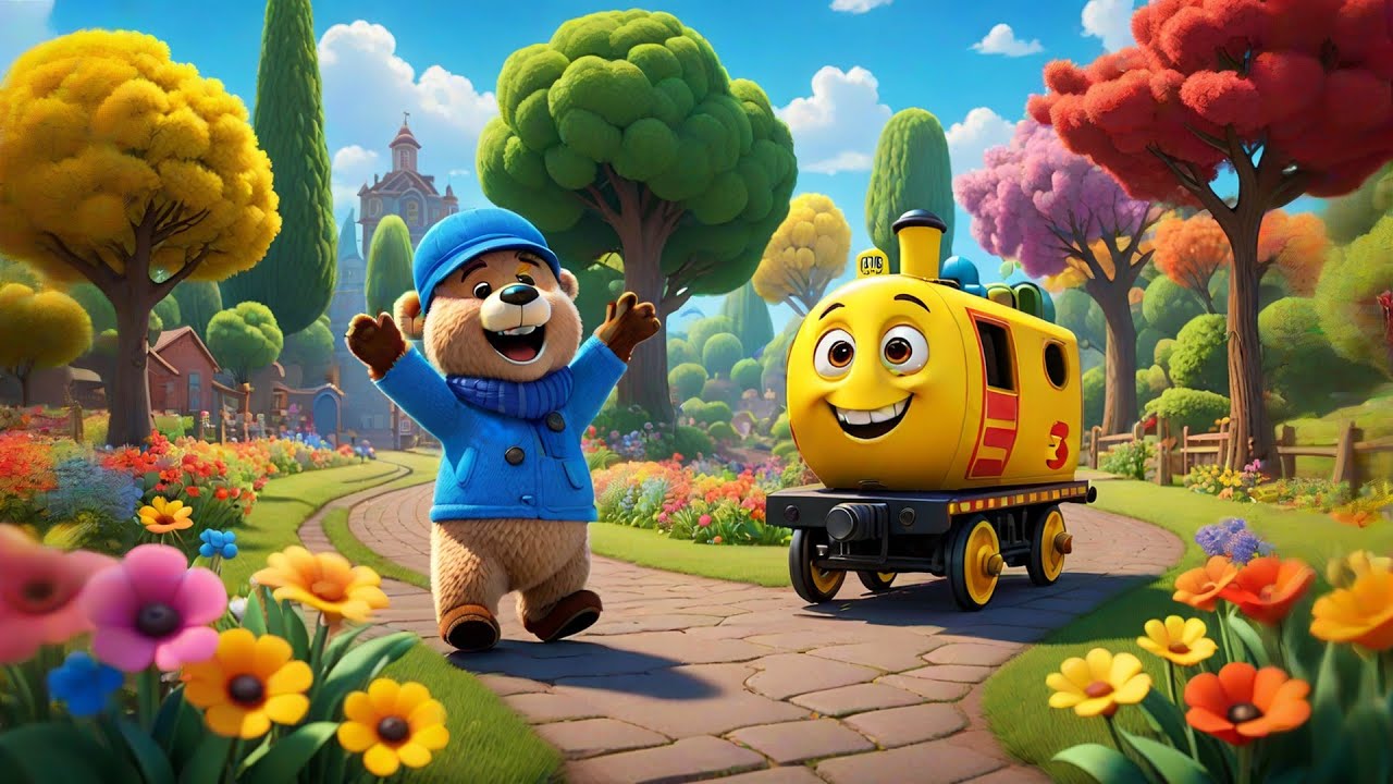 Seven Teddy Trains Chug Chug Chug | Train Song for Kids | Counting ...