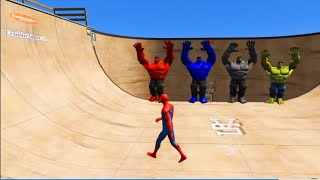 GTA 5 Water Ragdolls Spiderman vs Team Superheroes Iron Man & Hulk Jumps/Fails (Funny Moments)