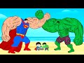 Evolution of hulk vs evolution of superman arm wrestling fight  who is the king of super heroes 