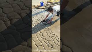 During the construction of stamped ground