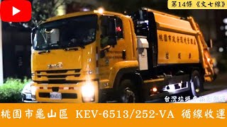 世代交替桃園市龜山區垃圾車 Kev-6513252-Va 循線收運