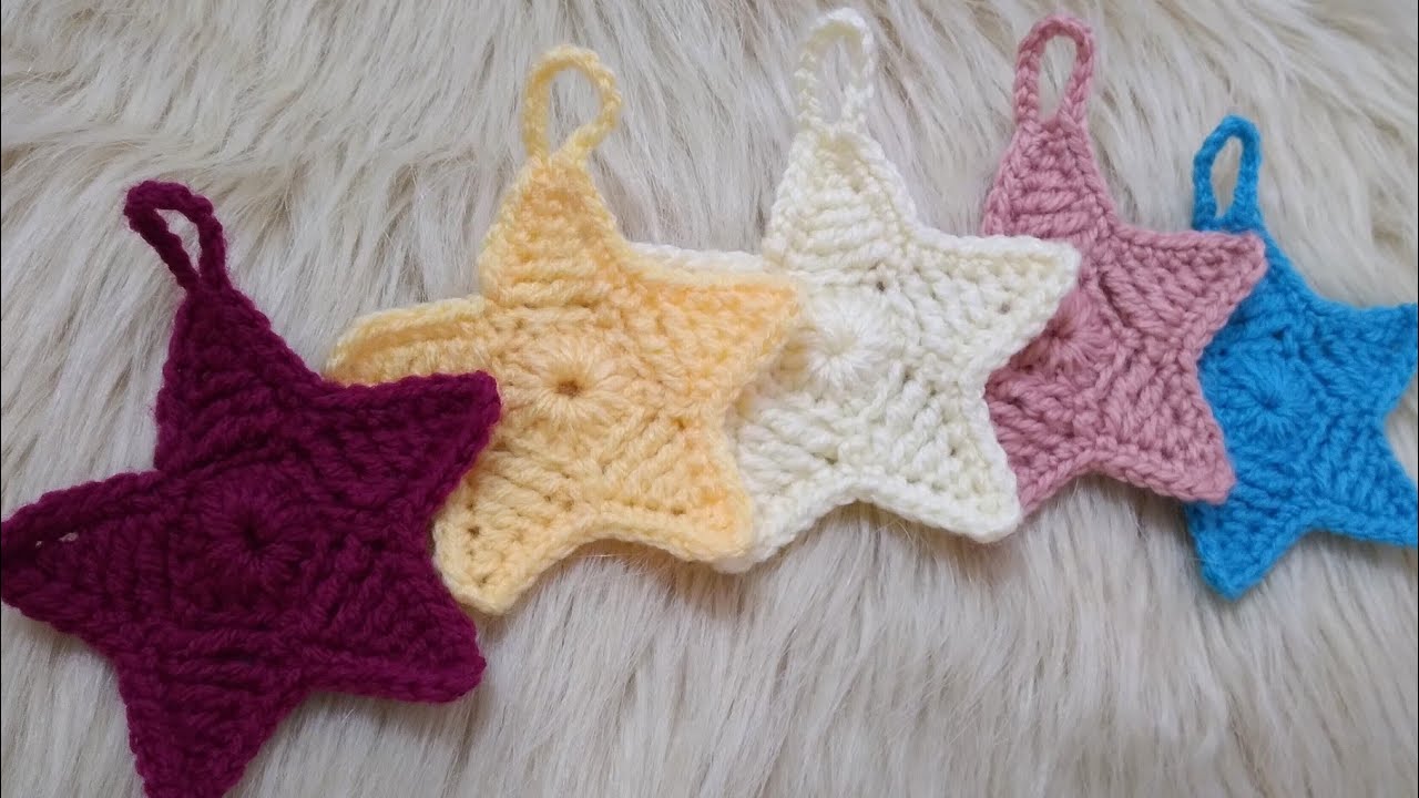 كروشيه زينه رمضان شكل النجمه/Ramadan decorations star shape crochet