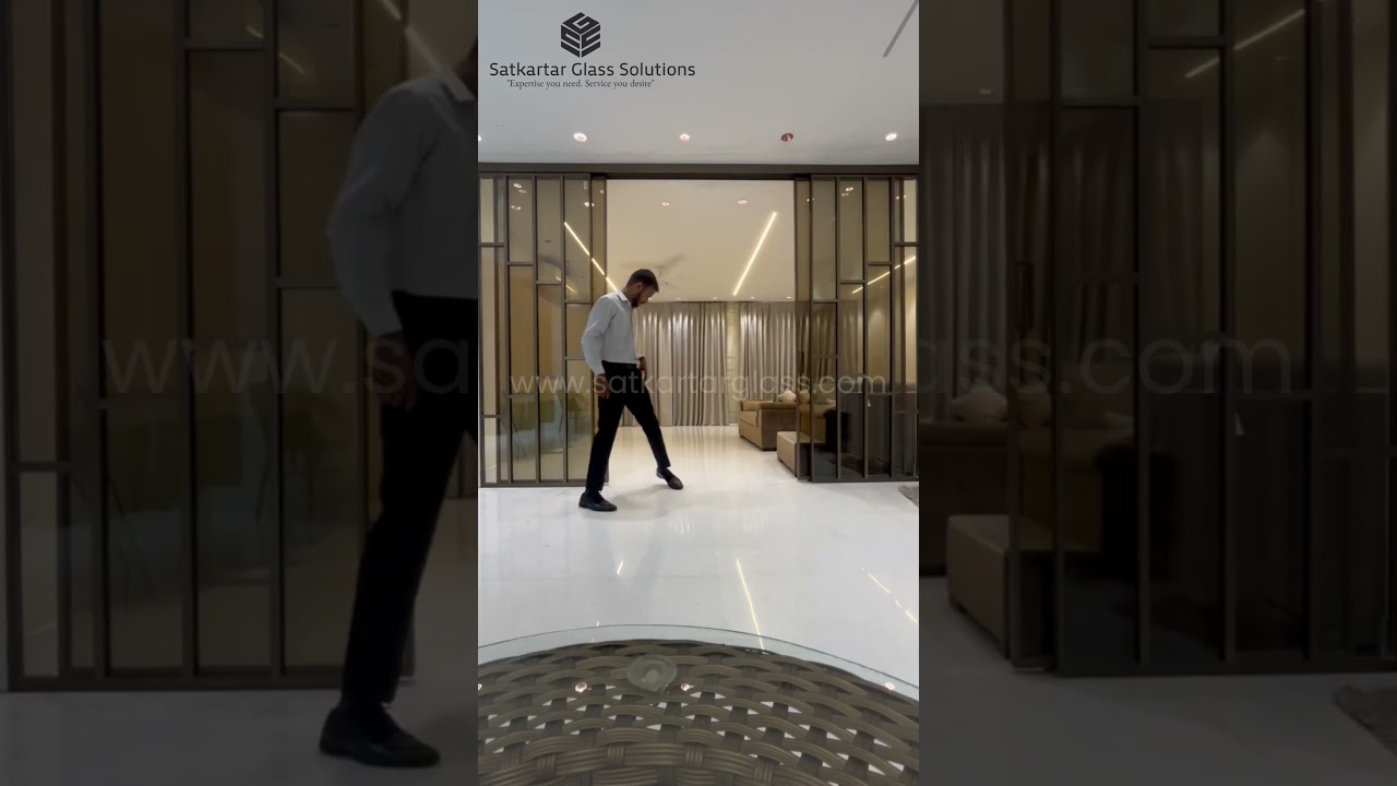 Telescopic Sliding Door System in Champaign colour by Senora brand.  