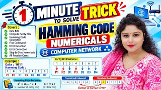 1 Minute Trick to Solve Hamming Code Numericals 🔥 | Computer Networks | Easy Shortcut