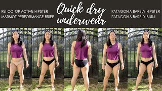 Review: Quick dry underwear - REI Active Hipster, Patagonia Barely Hipster  and Barely Bikini, Marmot 