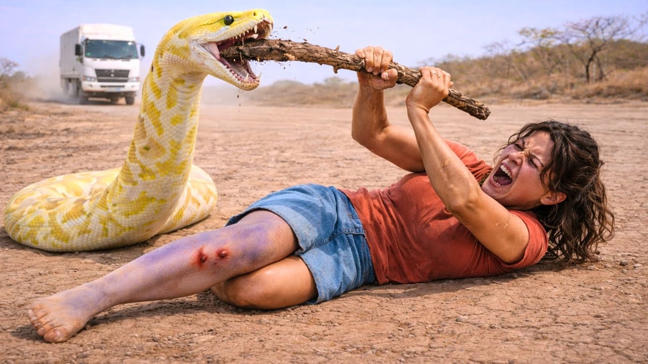 Caminhoneiro sozinho ve jovem LUTANDO contra COBRA venenosa... entao ele faz isso...