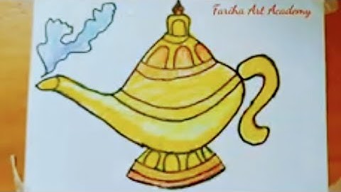 How to Draw Genie Lamp Step By Step | Aladins Magic Lamp | Fariha Art Academy
