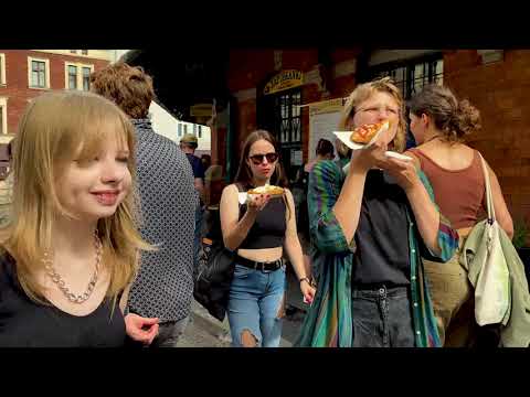 Street food in Krakow's Kazimierz. Cafes and street food in the Jewish quarter of Krakow