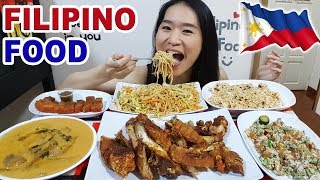 FILIPINO FOOD! Crispy Pata, Sisig, Lechon Kawali, Pancit Canton \& Kare Kare | Eating Show Mukbang
