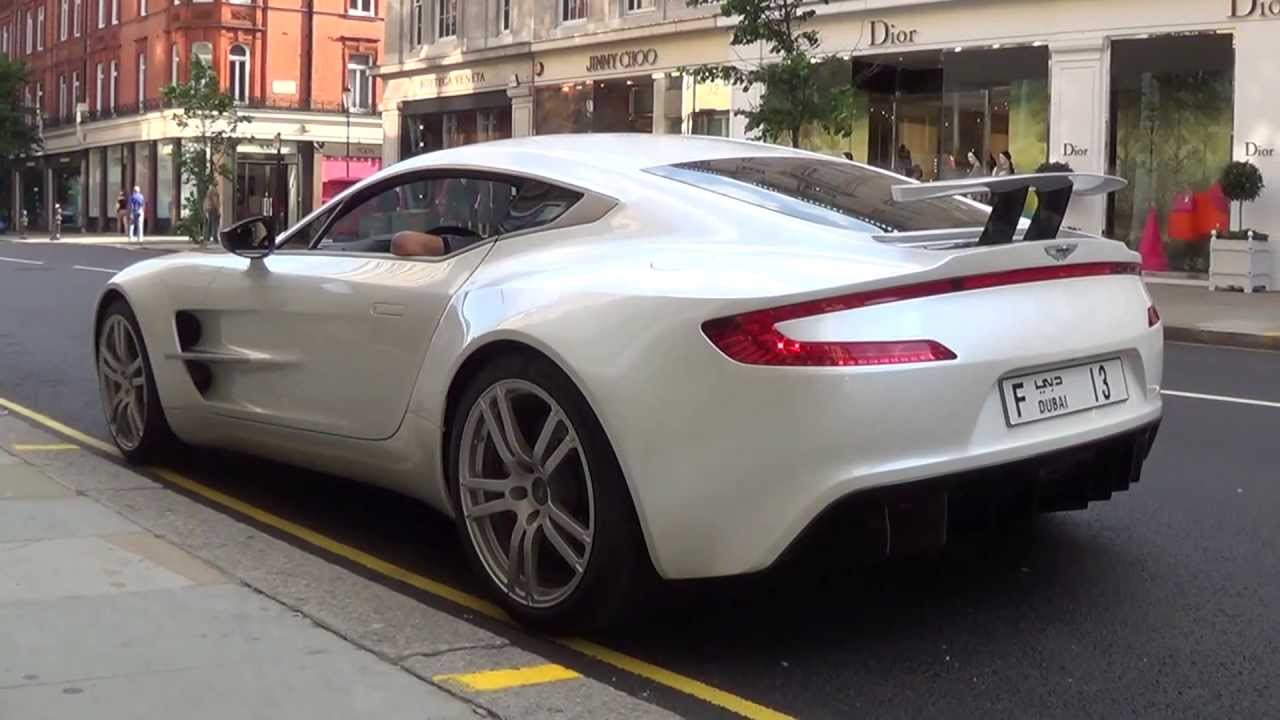 Arab Aston Martin One-77 Q series in London - Start up, Sound and small Acceleration!