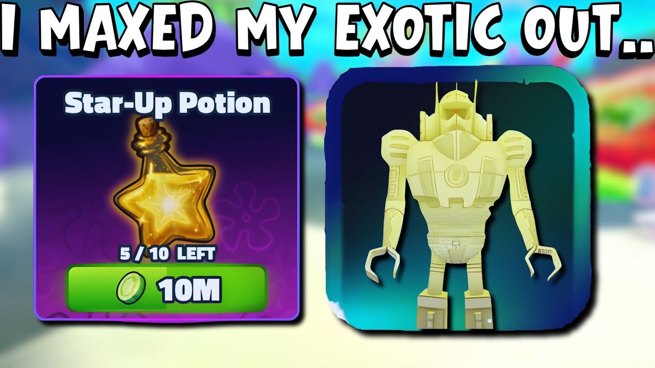 Я купил зелья, чтобы прокачать экзотическое оружие до 5 звезд... (Губка Боб TD)