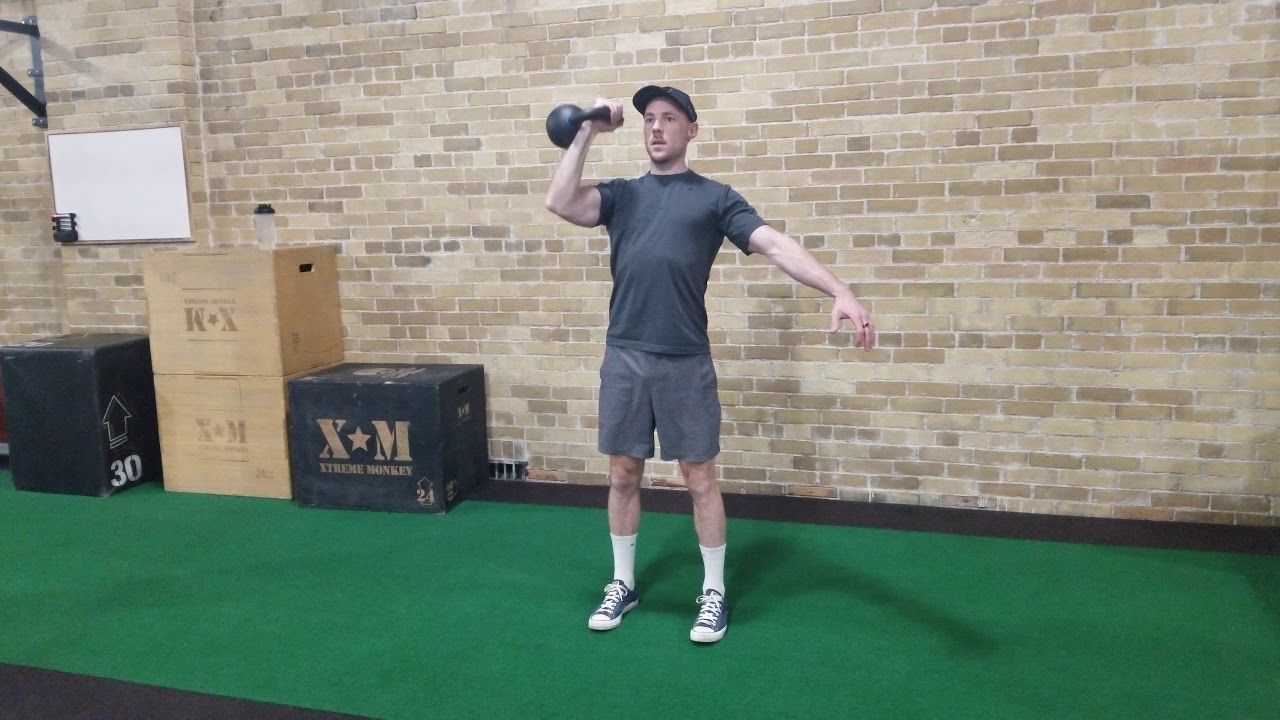 Single arm kettlebell overhead press - YouTube
