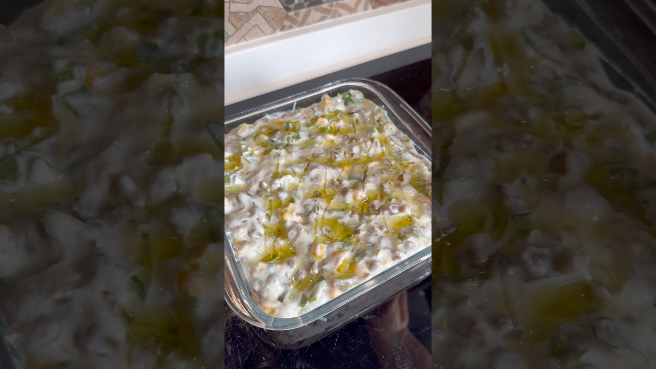Yoğurtlu Yeşil Mercimek Salatası🌿Semizotuyla Hafif,Sağlıklı ve Lezzetli Tarif #shorts #salata #fyp