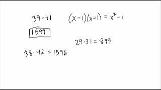 Intuitive Mental Math: Two Digit Multiplication From Difference of Two Squares