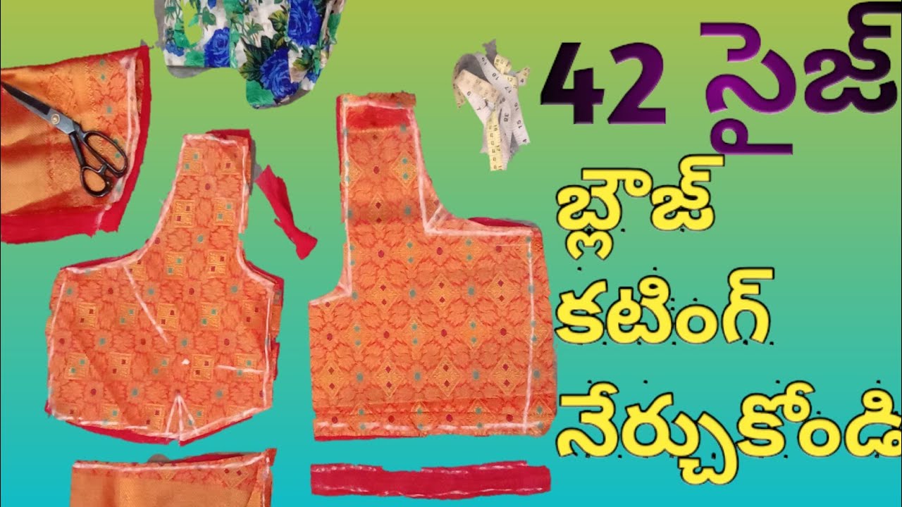 Blouse cutting in telugu 42 size blouse cutting in telugucross cut