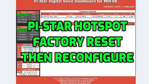 PI-STAR HOTSPOT-FACTORY RESET THEN RE CONFIGURE