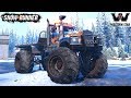 SnowRunner - WESTERN TRUCK MONSTER On Large Wheels Driving In Snowdrifts