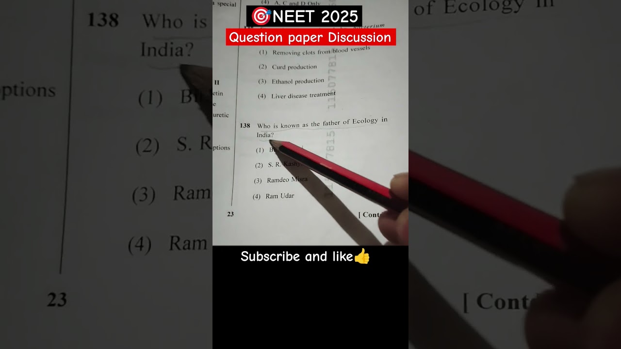 🎯NEET 2025 question paper Discussion wiyh answer👍🩺