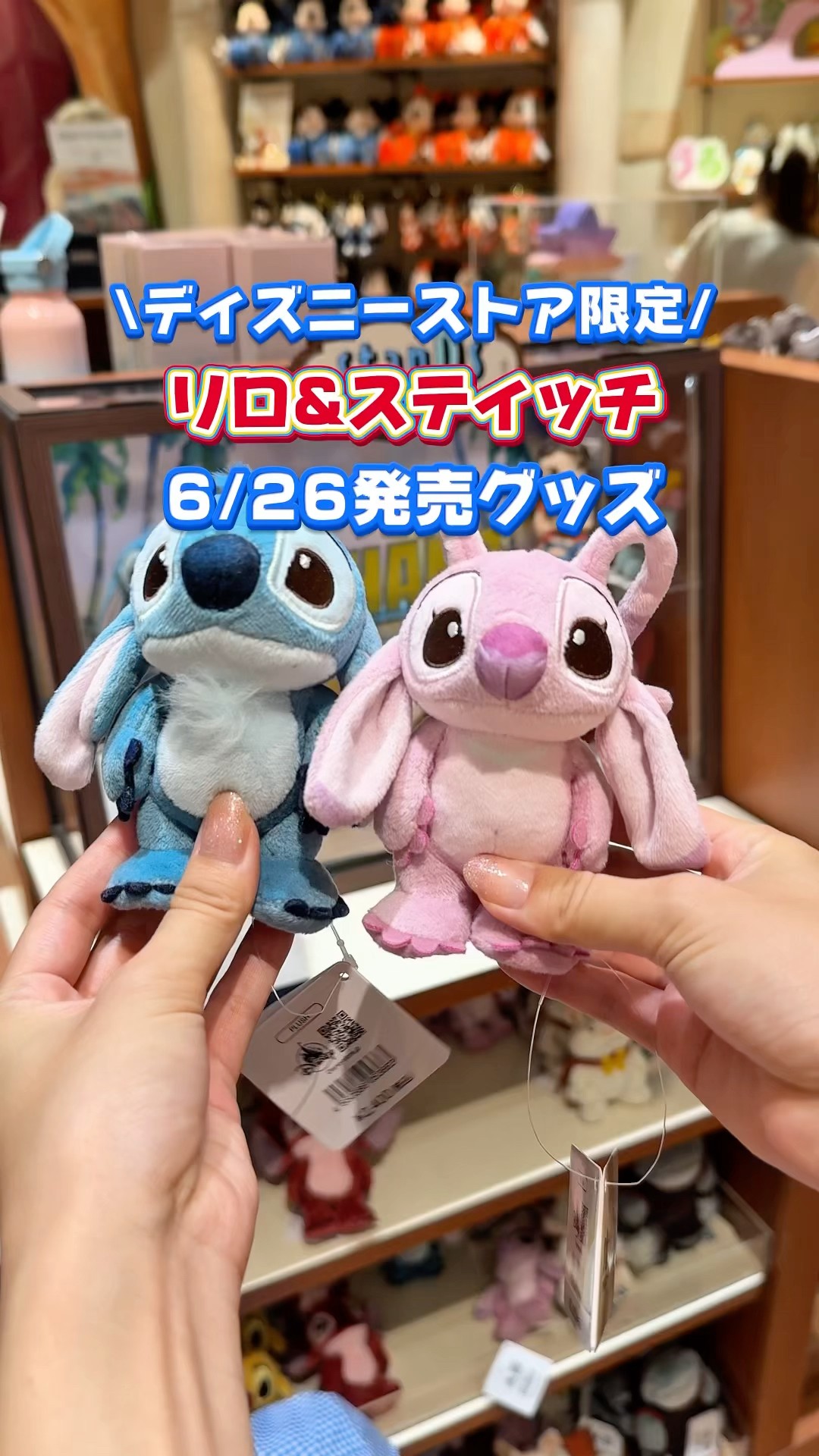 Ribbon stitch スティッチ ぬいぐるみ 限定品 ディズニーストア ② スティッチ&スクランプ ぬいぐるみ 2点セット リボン