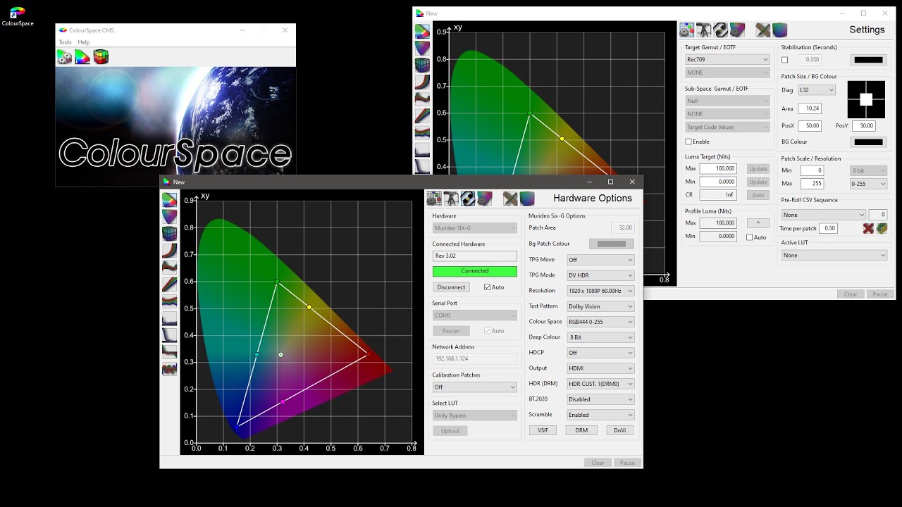 ColourSpace Hardware Menu