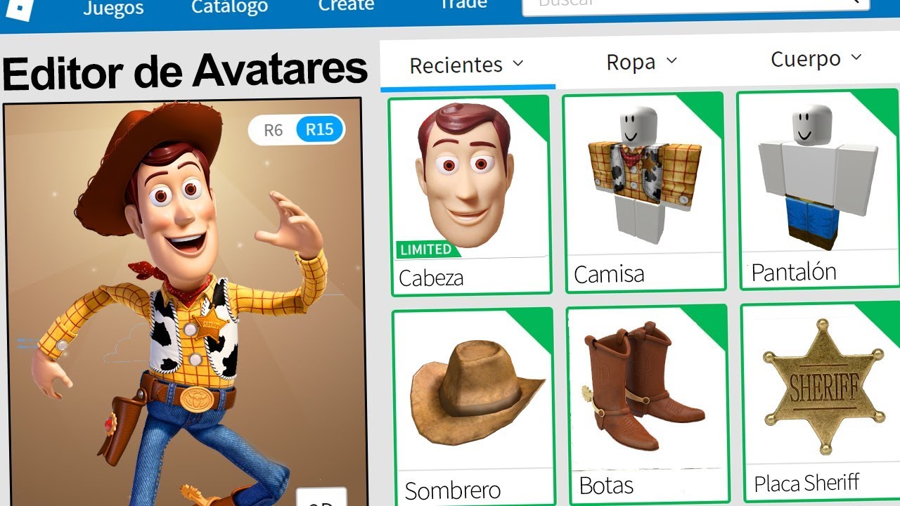 Creamos El Perfil De Woody En Roblox Rovi23 Roblox - err roblox serio crear avatar avatar y crear