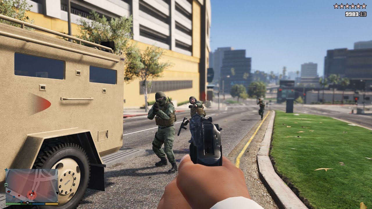 GTA V Sniper Assassination With First Person + Epic 10 Star Cop Chase ...