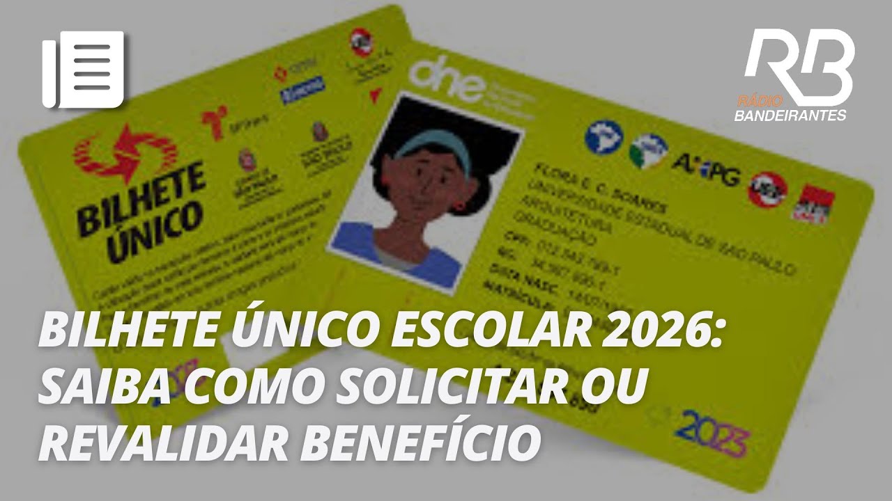 Saiba como solicitar o Bilhete Único de Estudante | Manhã Bandeirantes ...