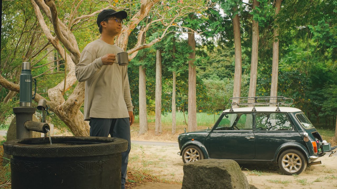 草刈り後は湧水で涼むに限る - ローバーミニ