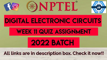 Digital Electronic Circuits | Week 11 Answers 2021 | NPTEL ||