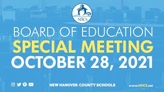 NHCS Board of Education Special Board Meeting  |  October 28, 2021