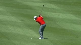 J.B. Holmes’ approach crashes into the flagstick at Cadillac Match Play Wealth