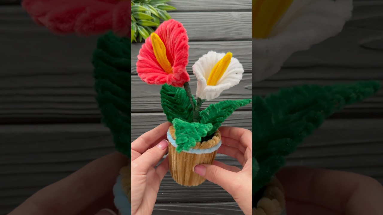 How to Make Easy Calla from Chenille Wire DIY Pipe Cleaner Flowers