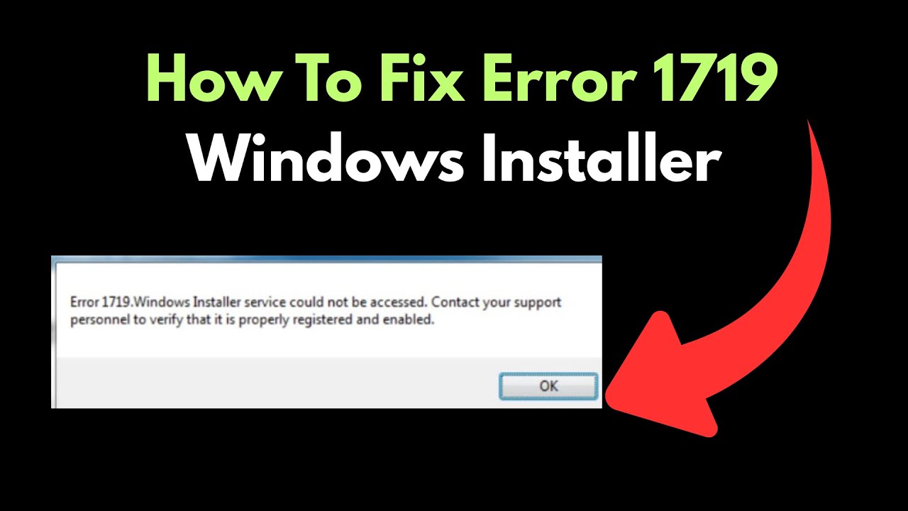 How To Fix Error 1719 Windows Installer - YouTube