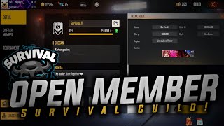 OPEN MEMBER GUILD FREEFIRE TERBARU 2021 | GUILD GLORY 1JT  OPEN MEMBER | SURVIVAL GUILD PART 2