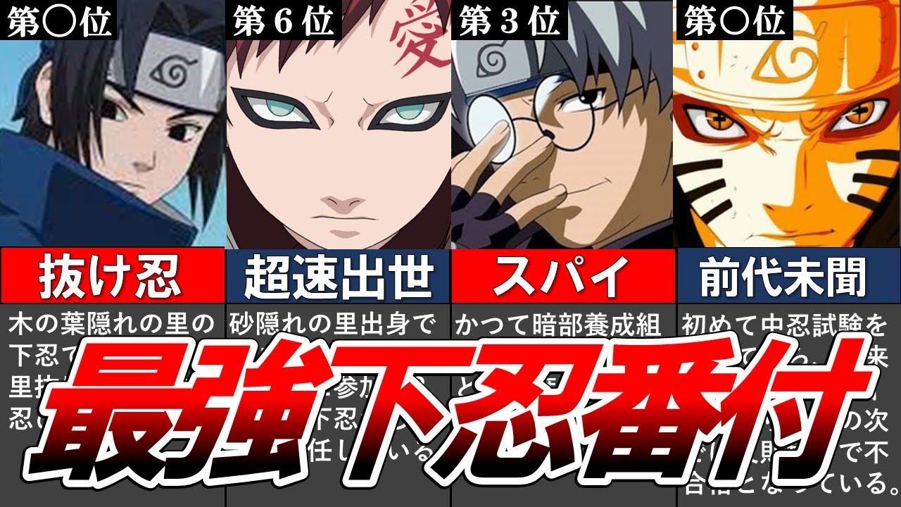【NARUTO】レベチで最強すぎた”最強下忍ランキングTOP10”【ナルト解説・考察】