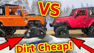 RC snow Tracks VS tires Crawler car test