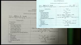 EXERCISE PRESCRIPTION (PED 025)