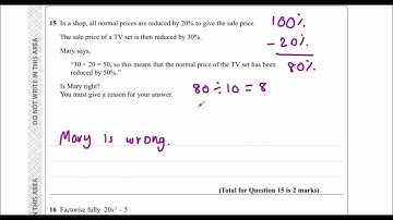 Edexcel Sample Paper 1H Question 15 - Repeated Percentage Change