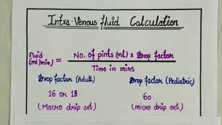 IV Fluid Flow Rate Calculation - made easy